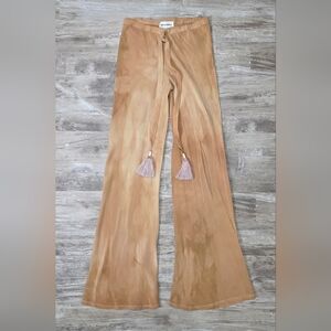 EMILIO PUCCI Silk Tie Dye Wide Leg Designer Fringe Tassle Belt Pants Size 6